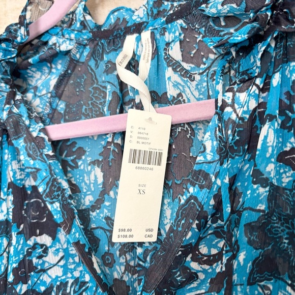 Anthropologie Sheer Printed Peasant Blouse - Picture 5 of 6